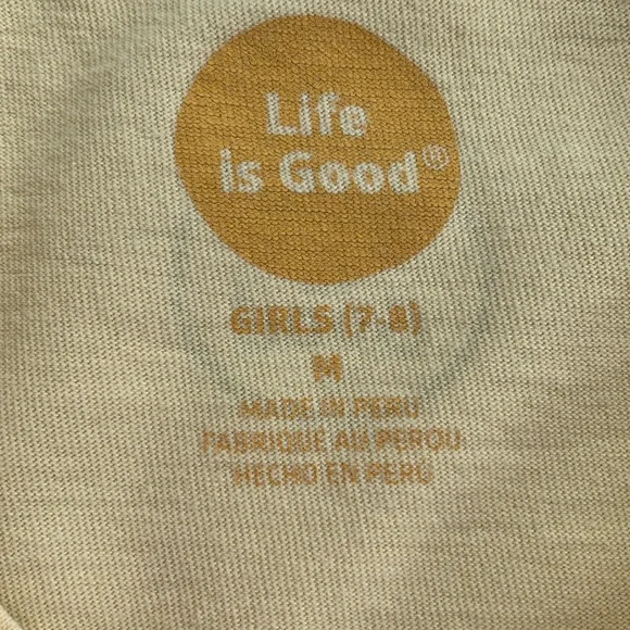 Life Is Good Yellow Girls T-shirt 7/8 - Picture 4 of 12